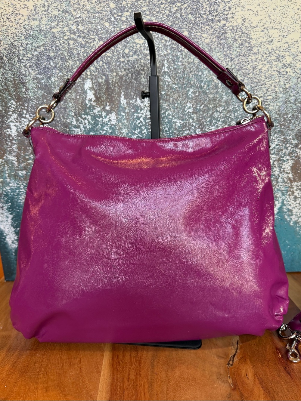 Coach Poppy Barbiecore Y2K 2012 Liquid Gloss Patent Leather Hobo Berry Pink GUC - Picture 5 of 15